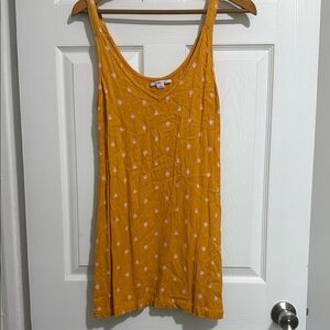 O'Neill Mustard Yellow Mini Dress with White Dot Print